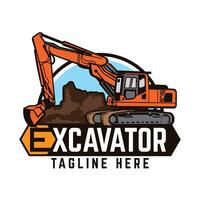 Excavator logo vector illustration