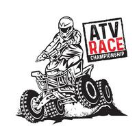 ATV Racing extreme sport, good for t shirt design and racing event logo vector