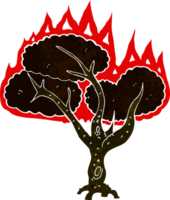 arbre brûlant de dessin animé png