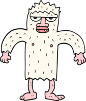 cartoon doodle yeti monster png