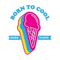 Modern Ice Cream vector logo design in pop color style