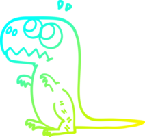 cold gradient line drawing of a cartoon prehistoric dinosaur png