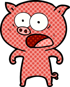 porco dos desenhos animados gritando png
