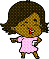 cartoon girl pulling face png