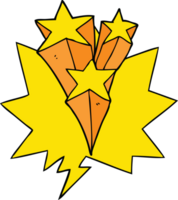 cartoon shooting stars with speech bubble png