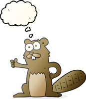 hand drawn thought bubble cartoon beaver png