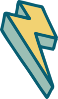 iconic tattoo style image of lighting bolt png