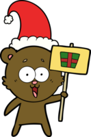 dibujos animados de oso de peluche de navidad riendo png