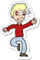 sticker van een cartoon doodsbange man met ogen die eruit springen png