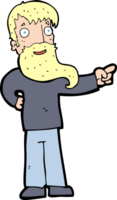 cartoon man with beard pointing png