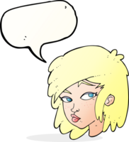 cartoon curious woman with speech bubble png