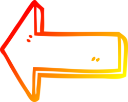 warm gradient line drawing of a cartoon directing arrow png