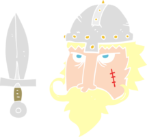 ilustración de color plano de guerrero vikingo png