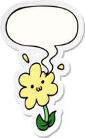 cartoon flower with speech bubble sticker png