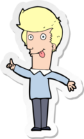 sticker of a cartoon funny man with idea png