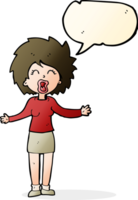 cartoon loud woman with speech bubble png