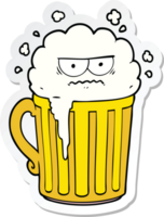 sticker of a cartoon mug of beer png