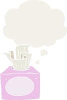 cartoon tissues with thought bubble in retro style png