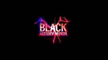 Black history month pink neon abstract Lightning glitch text video