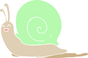 caracol de desenho animado de estilo de cor plana png