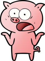 cartoon pig shouting png