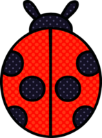comic book style cartoon of a lady bug png