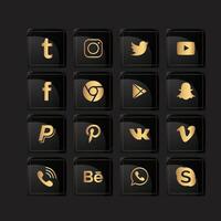 colección de logotipos de redes sociales vector
