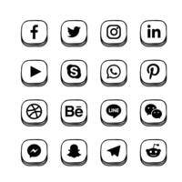 Social media logo collection vector