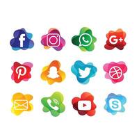 Social media logo collection vector