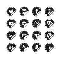 Social media logo collection vector