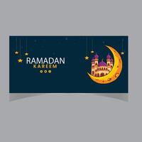 Islamic Ramadan background for social media cover template vector