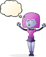 cartoon vampire girl with thought bubble png