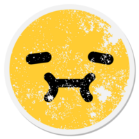 simple tired face circular sticker png