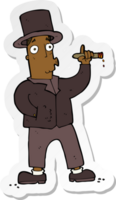 sticker of a cartoon smoking gentleman png