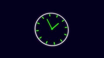 Ticking watch. Wall clock with moving arrows flat color cartoon 4K video