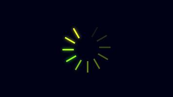 Loading circle icon animation on black background. Seamless looping video