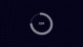 Loading circle icon animation on black background. Seamless looping video