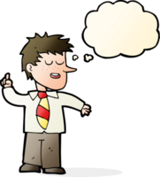 cartoon man with good idea with thought bubble png