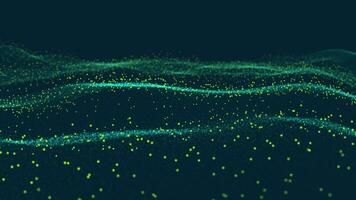 raggiante energia luminosa onde a partire dal piccolo particelle e Linee astratto sfondo video