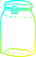 cold gradient line drawing of a cartoon glass jar png