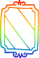 rainbow gradient line drawing of a cartoon mirror png