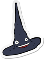 adesivo di un cappello da strega cartone animato png