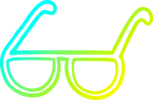 cold gradient line drawing of a cartoon glasses png