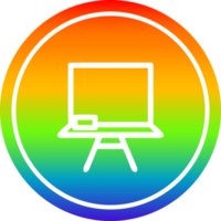 escola quadro-negro circular ícone com arco Iris gradiente terminar png