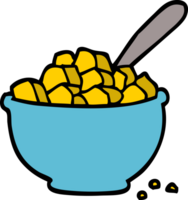 cartoon doodle bowl of cereal png