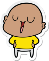sticker of a happy cartoon bald man png