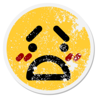 unhappy embarrassed face circular sticker png