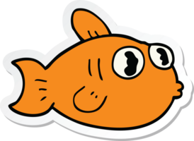 adesivo de um peixe de desenho animado png