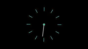 Clock icon Countdown 24 Hour Day Fast Speed. Clock timer rotation 360 UHD Animation. one the black screen . video