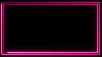 Neon effect rectangle frame Loop background 4K video